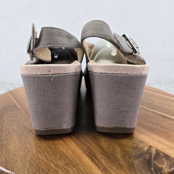 Vionic Trixie Toffee Light Grey Suede Platform Slingback Wedge Sandal Womens 9 - Picture 4 of 15